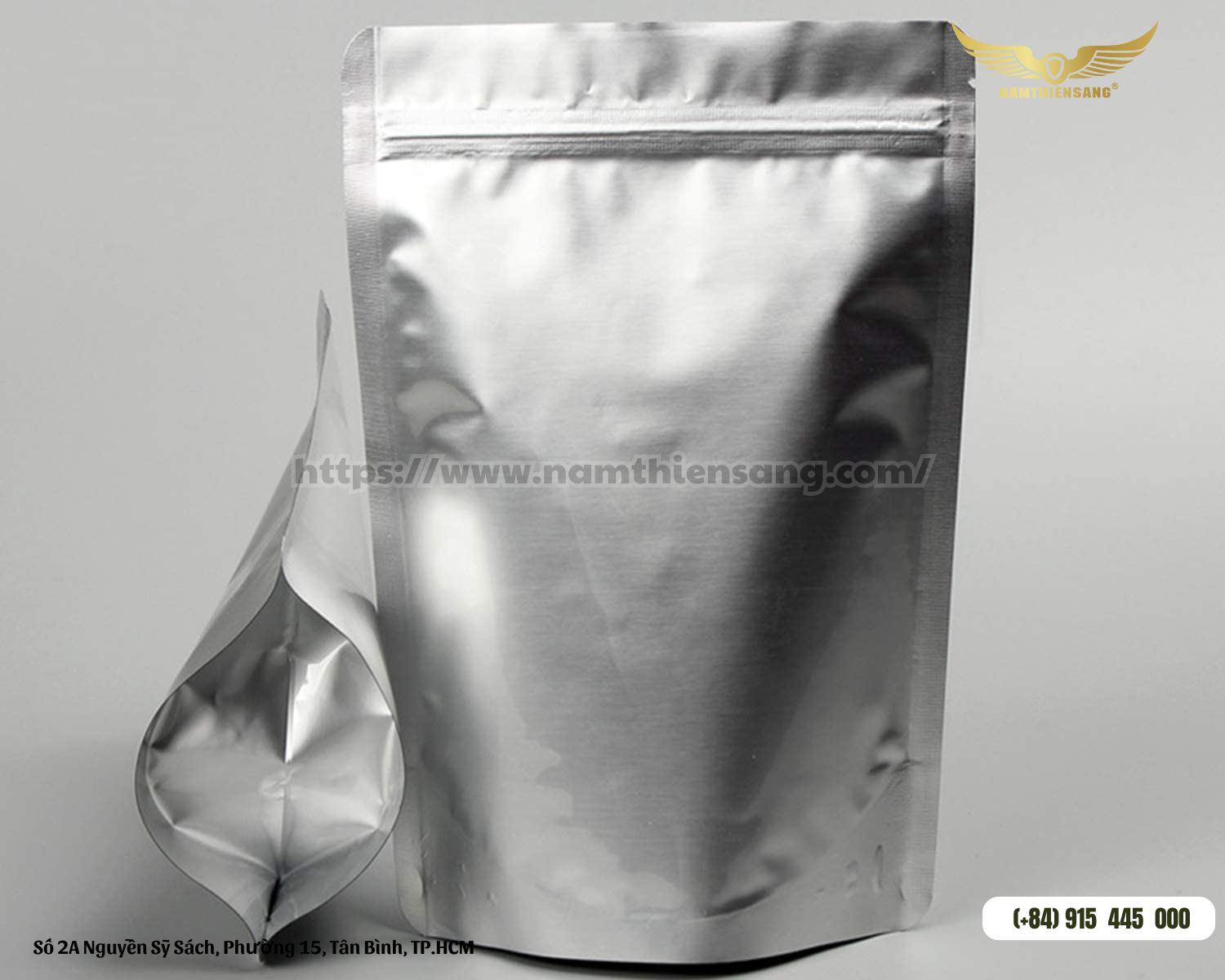 Túi Zip Nhôm 2 Mặt Đáy Đứng